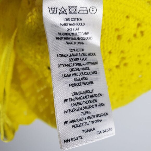 French Connection Yellow Crochet Tank Top XS - Picture 6 of 7